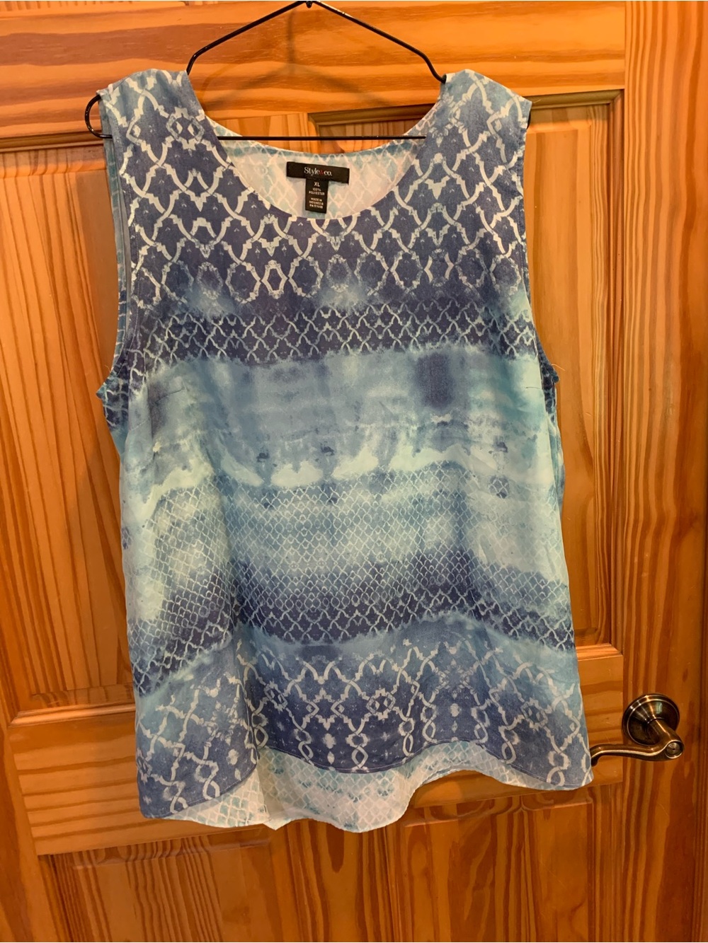 Style & Co. Blue Ombre Geometric Sleeveless Camisole